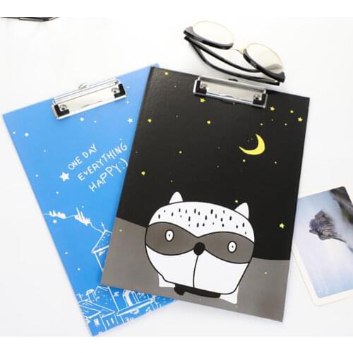 Creative Wooden A4 Clipboard Holder Cartoon Cat Girls Writing Pad Paper Board Clip File Holder School Office Stationery Supplies