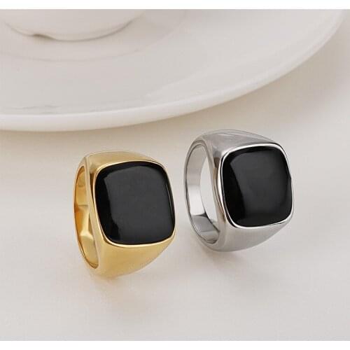 Fashionable European and American fashion jewelry classic glossy stainless steel mens ring
