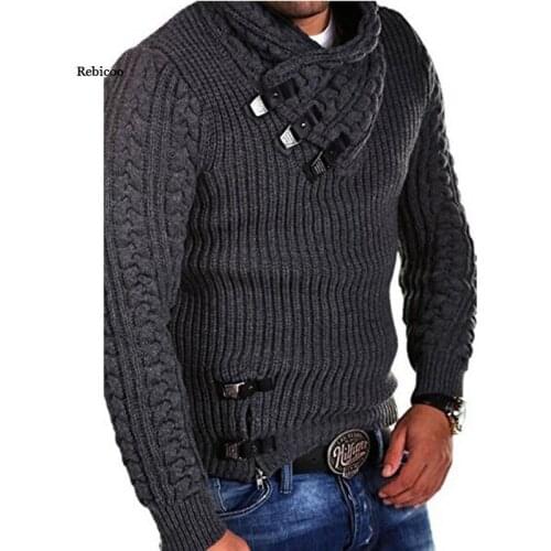 Mens Sweaters Fashion Warm Knitted Morality Turtleneck Sweatshirt Male Slim Streetwear Pullovers Clothing Autumn Winter New