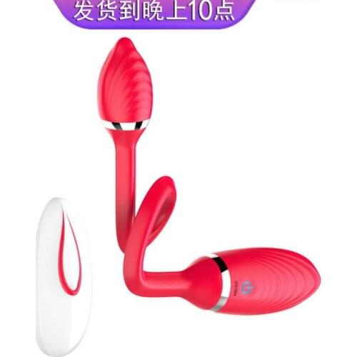Rechargeable Dual Vibrator Double Head Jump Egg Bullet Dildo Vibrator Anal Butt Plug Adult Sex Toy For Couple Men Women S0560