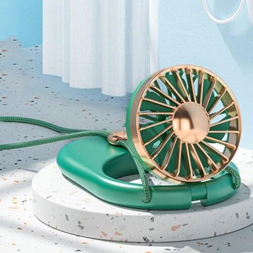 USB Mini Handheld Cooling Hanging Neck Foldable Fan Portable Rechargeable Neck Fan For Outdoor Sports Travel Cooler