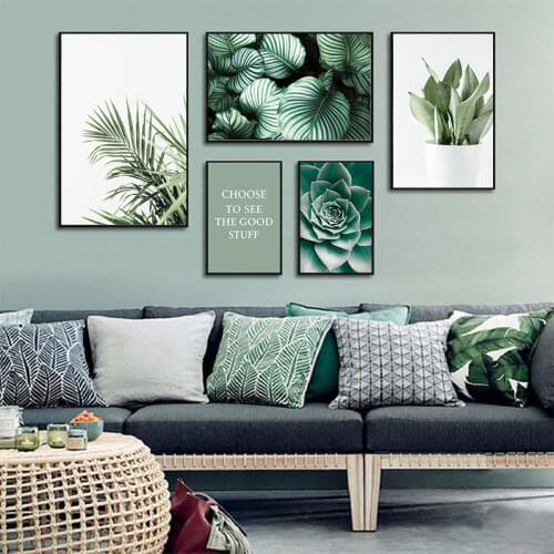 Green Plant Canvas Posters Nordic Cactus Leaves Wall Art Paintings Prints for Living Room Design Abstract Picture Home Decor