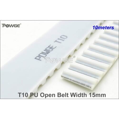 POWGE 10meters T10 Timing Belt T10-15 Width=15mm Pitch=10mm PU With Steel Core T10 AT10 Belt