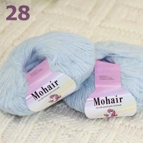 Sale New 2BallsX25g Luxury Soft Mohair Warm Wrap Shawl Hand Knit Crochet Yarn 291-28 Duck Egg