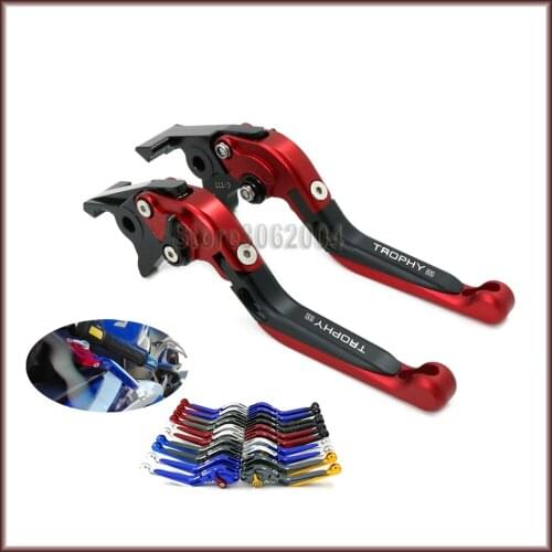 For TRIUMPH Trophy SE 2013-2014 Motorcycle Accessories Folding Extendable Adjustable Brakes Clutch Levers With LOGO TROPHYSE CNC