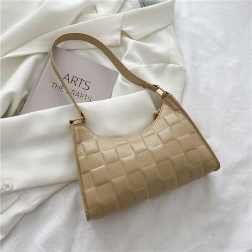 Fashion Embossed Female Bags PU Leather Woven Zipper Shoulder Bag Trendy Texture Luxury Design Handbags for Women 2021 Summer