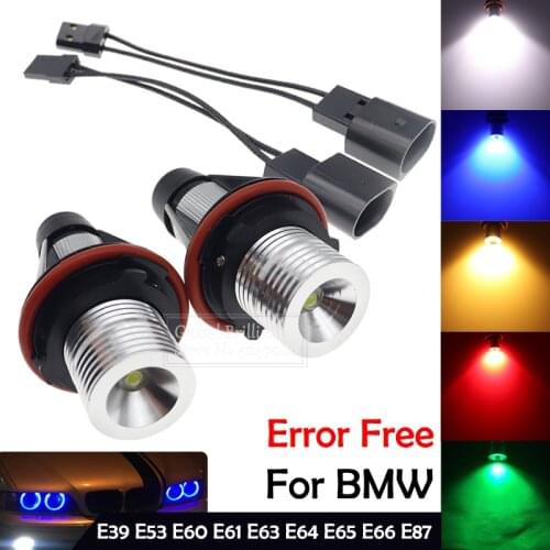 2Pcs LED Angel Eyes Marker Lights Bulbs Lamps For BMW E39 E53 E60 E61 E63 E64 E65 E66 E87 525i 530i xi 545i M5 Error Free 2x5W