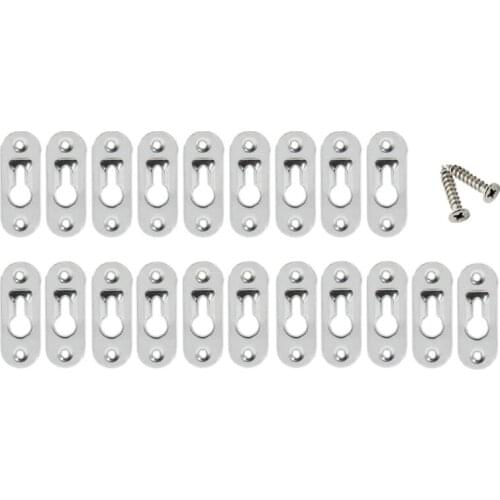 20Pack Single Keyhole Hangers,Metal Keyhole Hanging Plates Brackets Hanging Fasteners Hardware for Mirror Picture with Screws