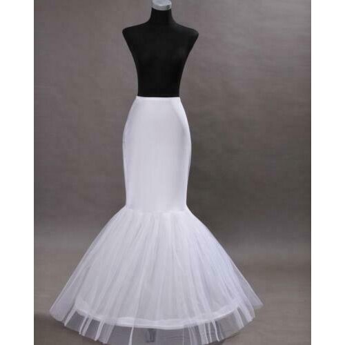 Simple Design White 1 Hoop Fishtail Mermaid Skirt Wedding Dress Crinoline Petticoat