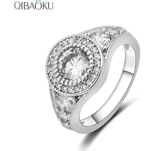 Delicate Cubic Zirconia Ring for Women Fashion Big Rings Engagement Wedding Promise Princess Jewelry Crystal Ring