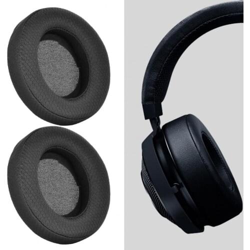 1 Pair Headphone Cushion Breathable Protective Mesh Fabric Replaceable Gaming Headset Pad for Ra-zer Kra-ken 7.1 V2 Pro