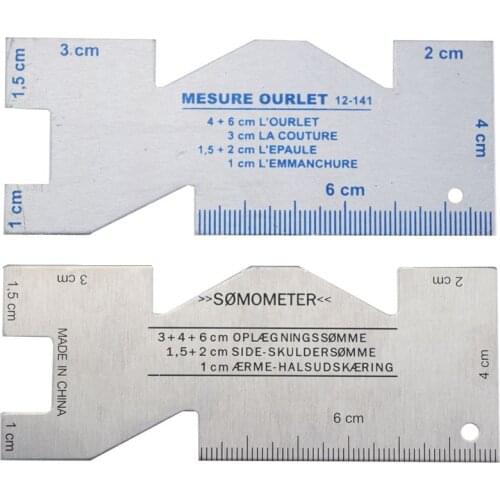 1Pcs Multi-function Style A/Style B for Garment Proofing Template Rulers Seam Measuring Gauge Quilting Ruler Aluminum Alloy