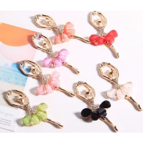 10PCS/LOT 54X24mm dance girl crystal rhinestone button embellishment for DIY phone case flatback (BTN-5712)