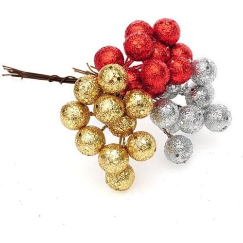 10Pcs/lot Red Sliver Gold Christmas Tree Hanging Baubles Fruit Ball Hanging Balls Party Christmas Decoration Supplies