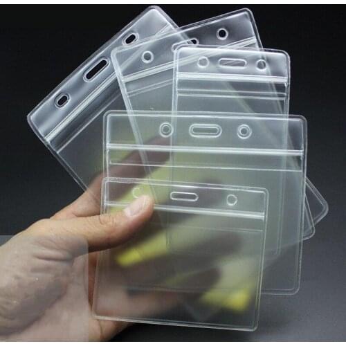10Pcs Transparent Card Holder for ID Credit Card Name Tag Bus Bank Credit Card Holder Identity Card Protective Case