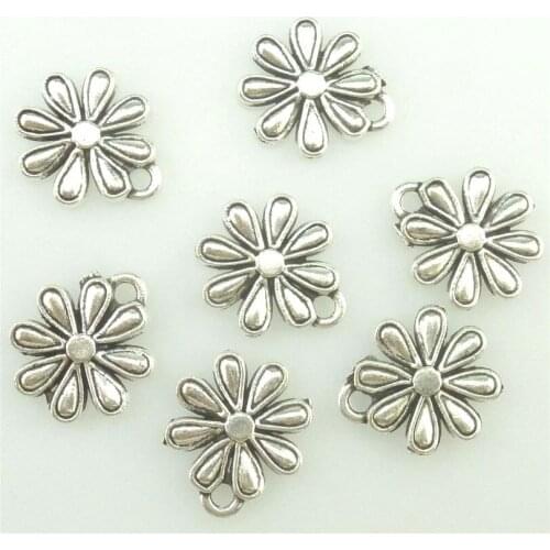 15pcs Antique Silver Metal 17*15mm Petal Flower Charms Pendants DIY Jewelry Findings Accessories Wholesale 15122