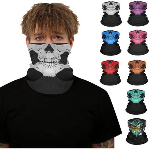 2021 Cycling Outdoor Skull Seamless Balaclava Magic Scarf Men Women Sun Protection Bandana Neck Gaiters Riding Camping Scarf