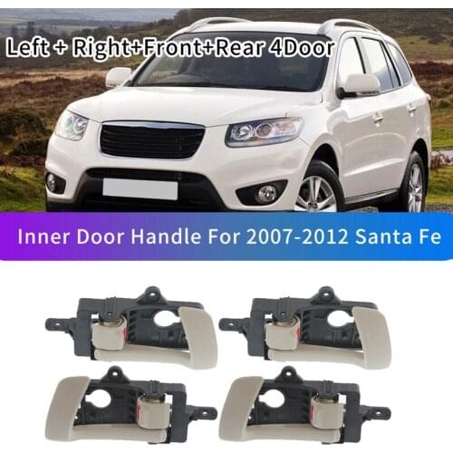 4Pcs Beige Interior Inner Door Handle(Four Door)for 2007-2012 Hyundai Santa Fe 82610-2B010 82620-2B010