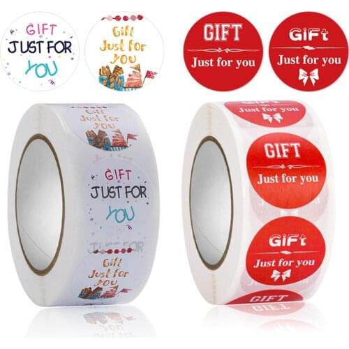 500pcs "Gift just for you" Sealing Stickers Round Thank You Sticker for Handmade Gift Decor, Business, Birthday Party XMAS Decor