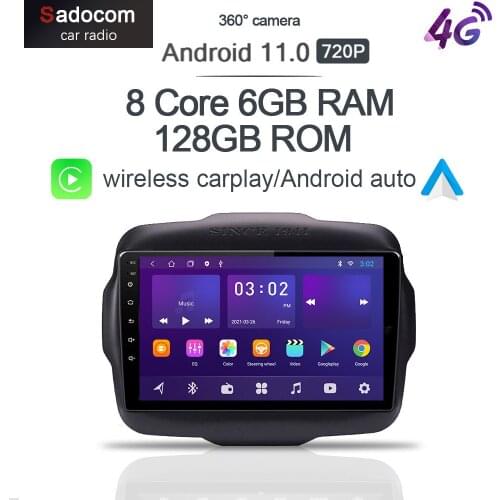 360 Panoramic Camera CanBus 6GB+128GB Android 10.0 Car DVD Player GPS WIFI Bluetooth RDS Radio For Jeep Renegade 2016- 2019 2020