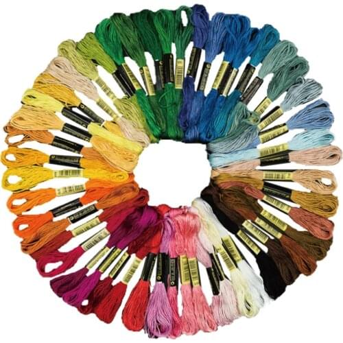 Hot Sale 50/100pcs Mix Colors Cotton Sewing Skeins Cross Stitch Embroidery Thread Floss Kit DIY Sewing Tools