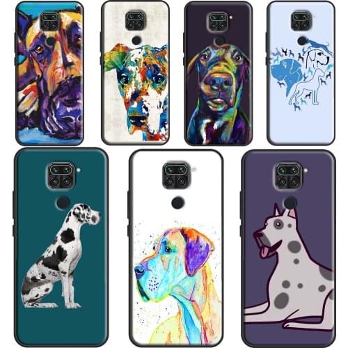 Great Dane Dog Watercolor Case For Xiaomi Redmi Note 10 Pro 9S 8T Note 8 Pro Note 9 Pro K40 7 8 9 A 9C 9T Back Cover