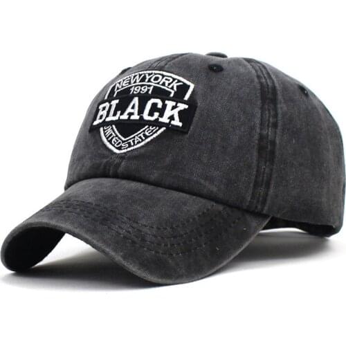 Black Letter Embroidery Cotton Casquette Baseball Cap Adjustable Snapback Hats for Men and Women 254