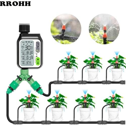 Timing Intelligent Irrigation Controller Rain Sensor Large Screen Automatic Watering Device Garden Balcony LED Watering Device