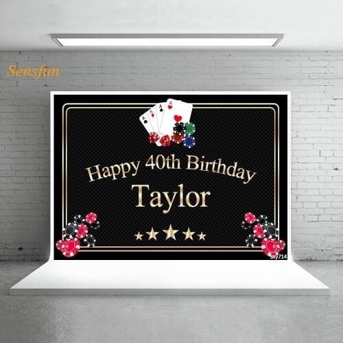 LEVOO Custom Backdrop Birthday Casino Theme Las Vegas Photography Background Photophone Photo Studio Photo Props Photobooth