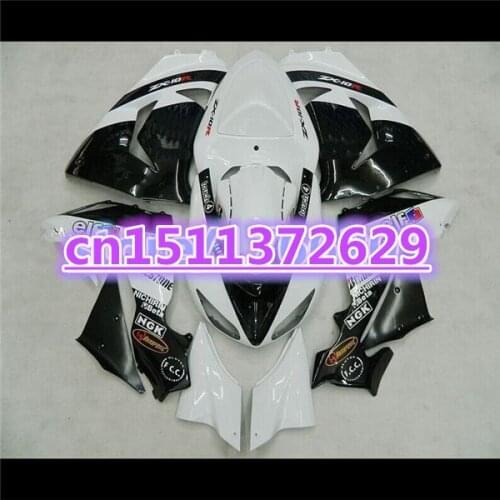 Hot sales Fairings For KAWASAKI 06-07 NINJA ZX10R 06 07 ZX-10R white black ZX 10R 10 R 2006 2007 Body Fairing Kit D