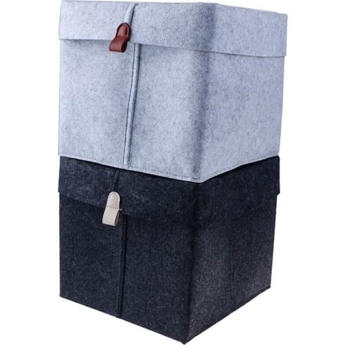 1pc Felt Storage Basket Living Room Tea Table Black Gray Sundries Storage Basket Cloth Felt Storage Box Bedroom Socks Storage