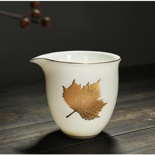 220ml Creative Fair Cup Chinese Kung Fu Tea Set Accessories Chahai Ceramic White Porcelain Mug Drinkware Teaware Public Cups