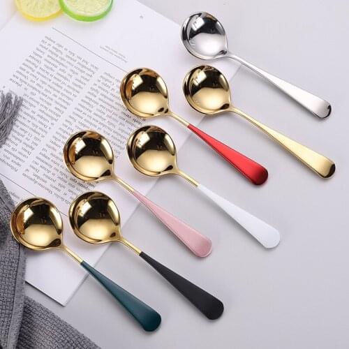 Creative 304 Stainless Steel Spoon Small Round Spoon Soup Spoon Dessert Spoon