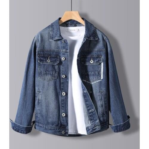 New Classic Cotton Denim Jacket Men Personality Pocket Fashion Street Trend Loose Coat Male High Quality Cowboy Jacket 5XL