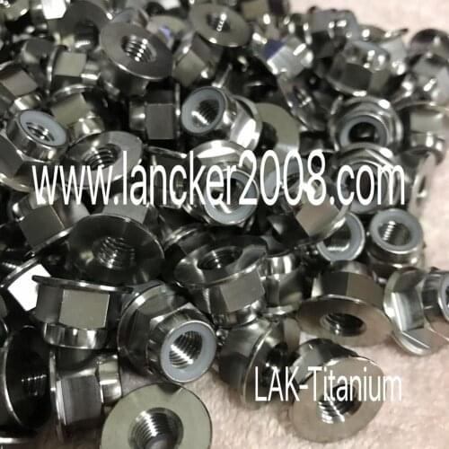 LAK-Titanium hexagon flanged nylon insert locking nut M8 M10 Gr5