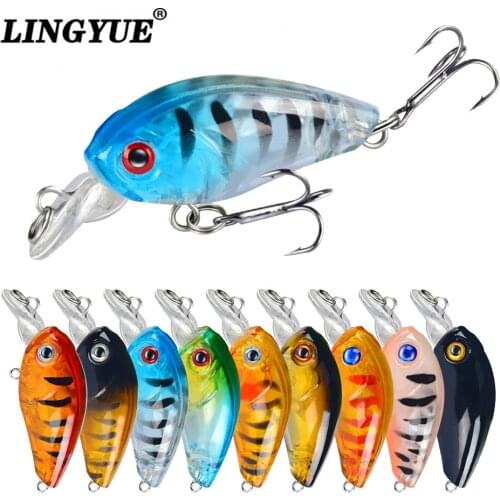 LINGYUE 45mm 3.7g Crankbait Fishing Lure Artificial Hard Crank Bait Bass Fishing Wobblers Japan Topwater Minnow Fish Lures ZZ030