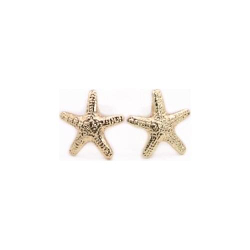 Trendy Classic Starfish Stud Earrings Two Sizes of Pentagram Earrings are Available Three Color Suitable for Men And Women