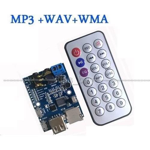 MP3 +WAV+WMA Decoder Amplifier Board U disk TF Card player Audio AUX AUDIO Sound card lossless +IR Remote Control
