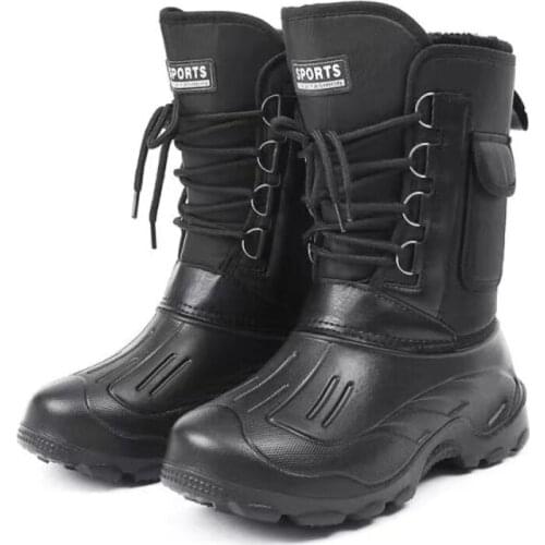 2021 Warm Winter Boots Men Waterproof Snow Boots Comfortable Outdoor Work Boots Male Slip on Footwear Men Shoes Fishing Boots