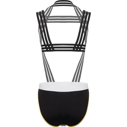 Men Full Body Shoulder Chest Harness Belt Strappy Bandage Bodysuit Thong Underwear Sexy Lingerie Night Club Stage Performance