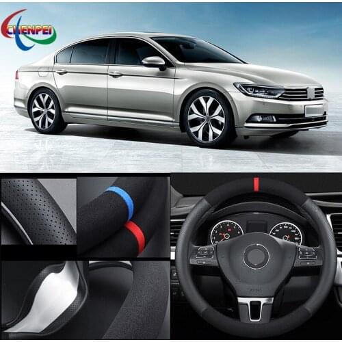 38cm Non-Slip Dreathable Suede steering wheel cover For Volkswagen Magotan Car Interior decoration accessories