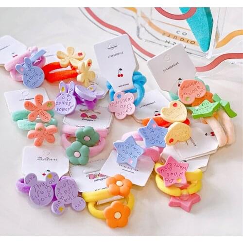 New High-quality Elastic Nylon Hairband For Girls Sweet Cartoon Flower Fruit Animal Hairpins Headband Kids Hair Accessories Gift