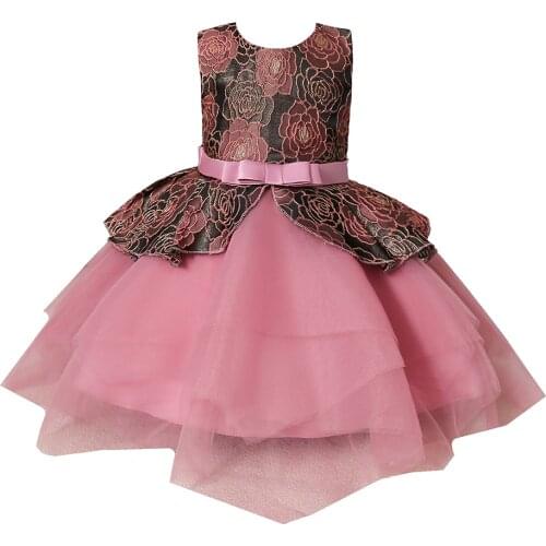 KEAIYOUHUO Infant Vestidos Printed Flower Bow Lace Tutu Dress Sleeveless Kids Clothes For Girls Newborn Baby Birthday Dresses 2Y