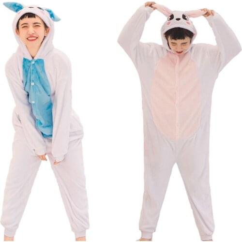 Adults Kigurumi Pink Rabbit Pajamas Sets Sleepwear Pyjama Animal Suit Cosplay Women Winter Garment Cute Animal Winter Costume