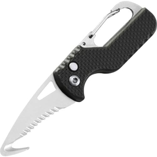 Folding Knife with Keychain Serrated Hook ,Pocket Hunting Knife Outdoor Survival Knife Camping Fishing Knife