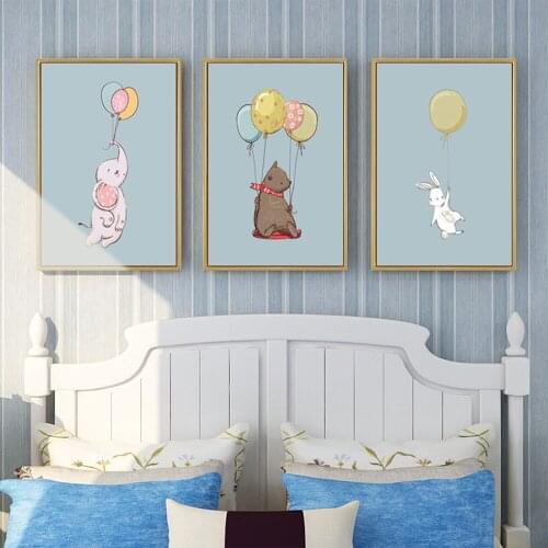 Modern Balloon Animals Black And White Posters Wall Art Painting Pictures Home Bathroom Decoration Laminas Decorativas