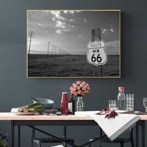 U.S. Route 66 Bar Vintage Retro Decorative Painting Retro Garage Wall Decoration Bar Living Room Room Decoration Free shipping