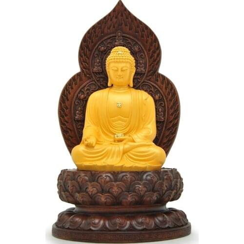 TOP GOOD 30CM large # Greco-Buddhist HOME OFFICE Protection # Southeast Asia GOLDEN Lotus Amitabha Buddha statue- good