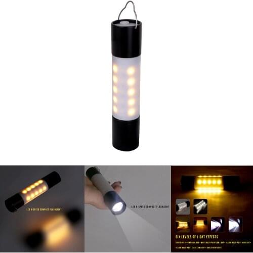 USB Rechargeable Hanging Flashlight Portable Aluminum Alloy Waterproof Zoomable LED Torch Night Light Outdoor Camping Tent Lamp