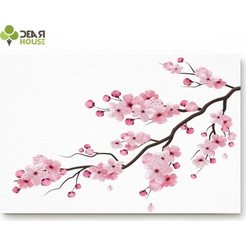 Dear House Doormat Japanese Cherry Blossom Bathroom Mat Outside Waterproof Shoes Scraper Entryway Rug Home
